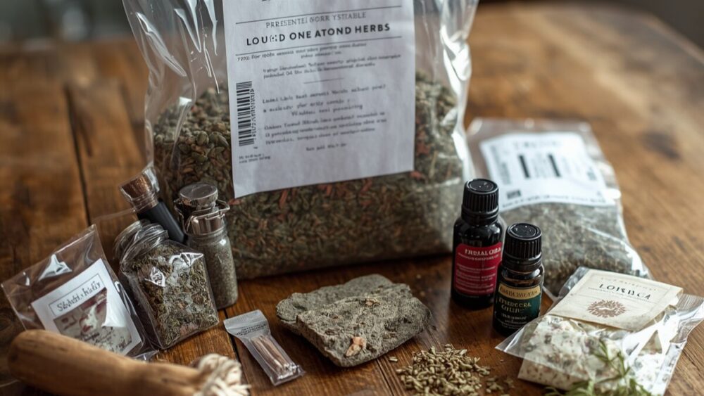 防災バックにハーブと精油